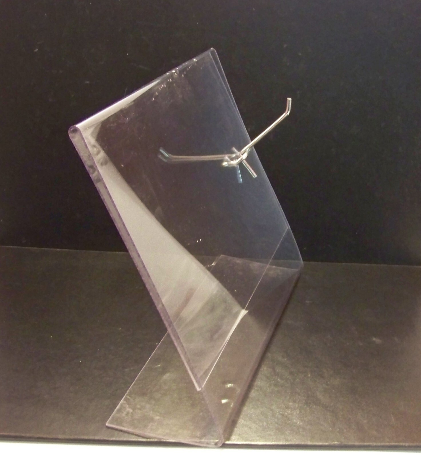 Point- of- Sale Counter Display - Clear Acrylic Plastic w/ Hanger -8 1/2 X 11