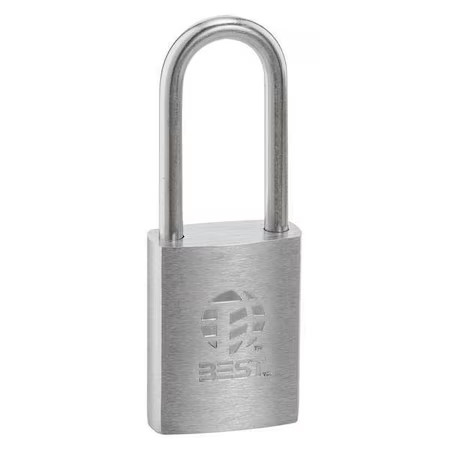 Best 21B770l Keyed Padlock, Coreless, Long Shackle, Rectangular Brass Body,