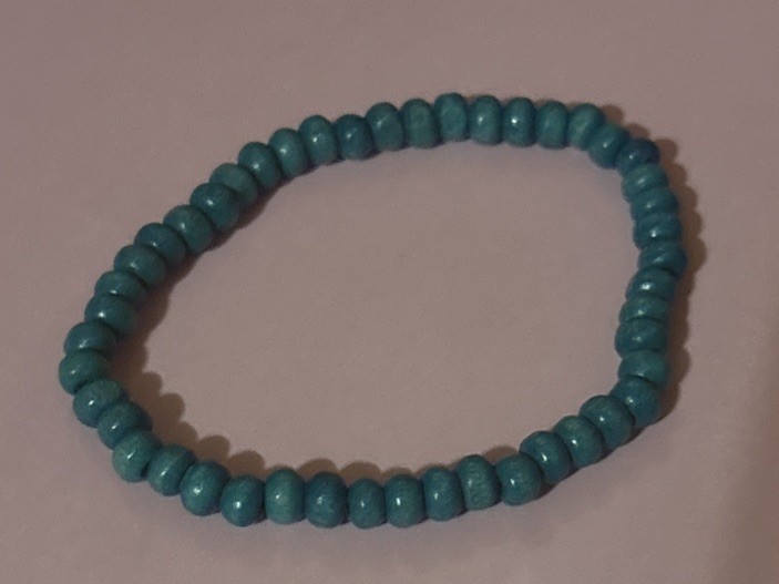 Handmade Wooden Beaded Blue Bracelet