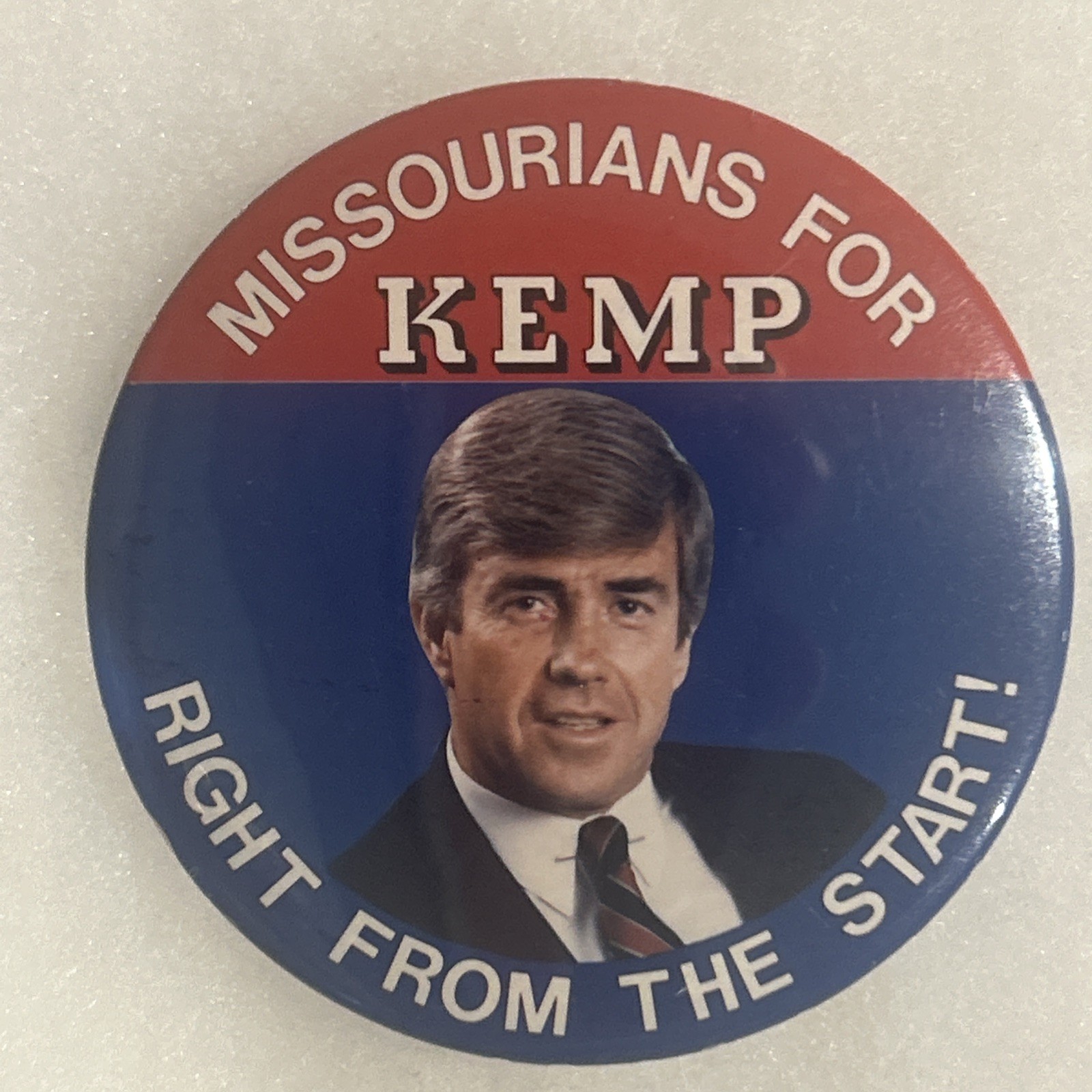 Missourians For Kemp Right From The Start  2 1/2” pinback button pin