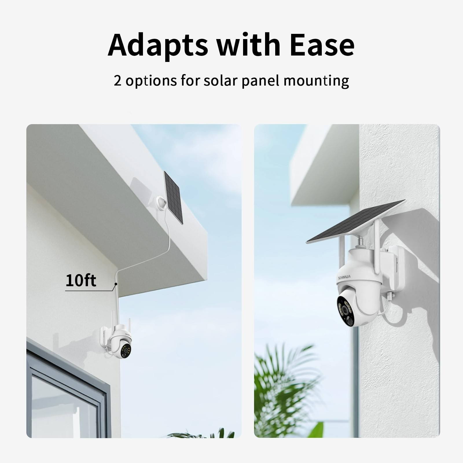 SEHMUA 2K Solar Security Cameras Wireless Outdoor - 2 Pack with Night Vision