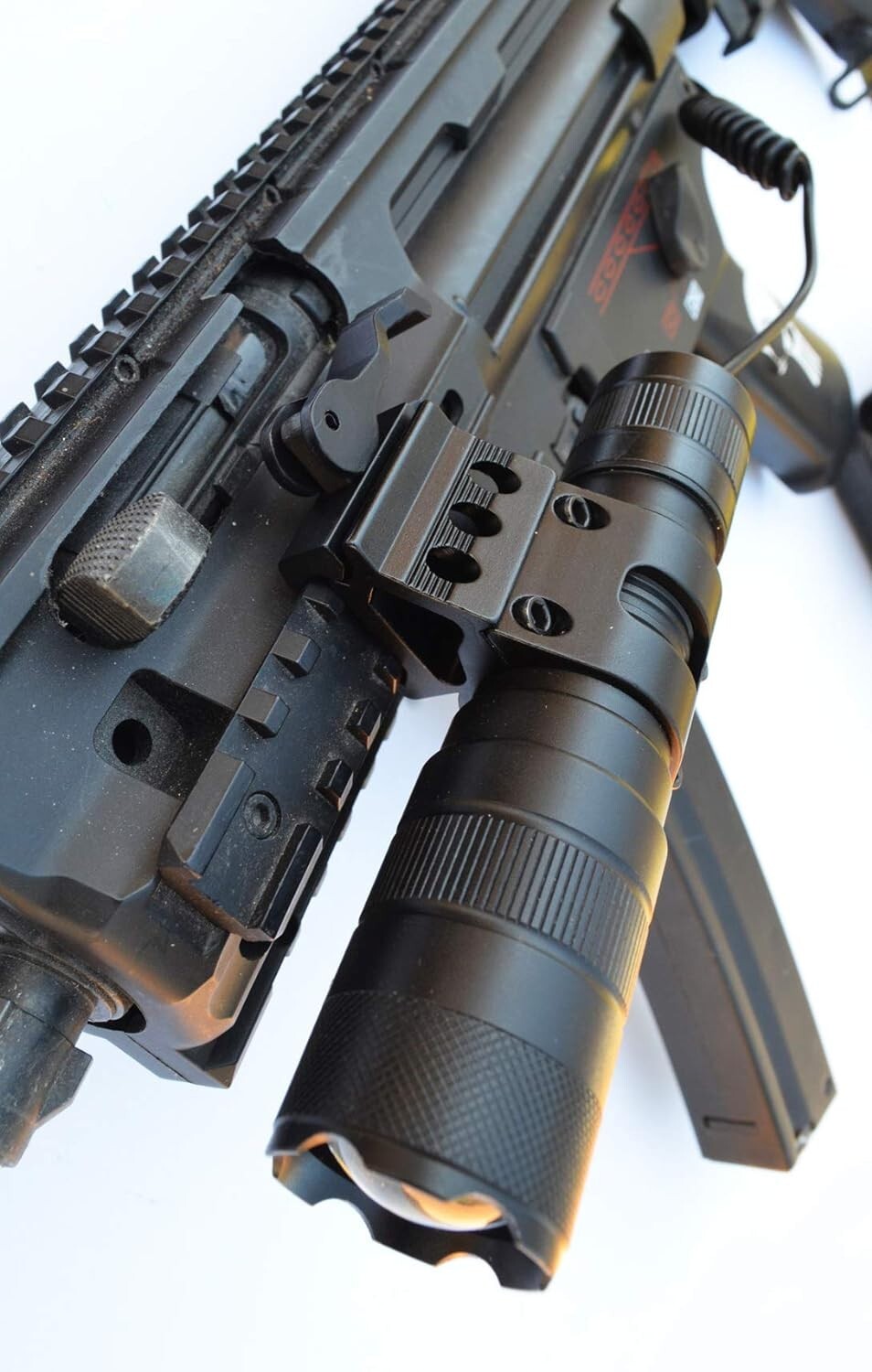 Offset angle flashlight Gun mount for Picatinny Weaver rails Fits 25mm 1" lights