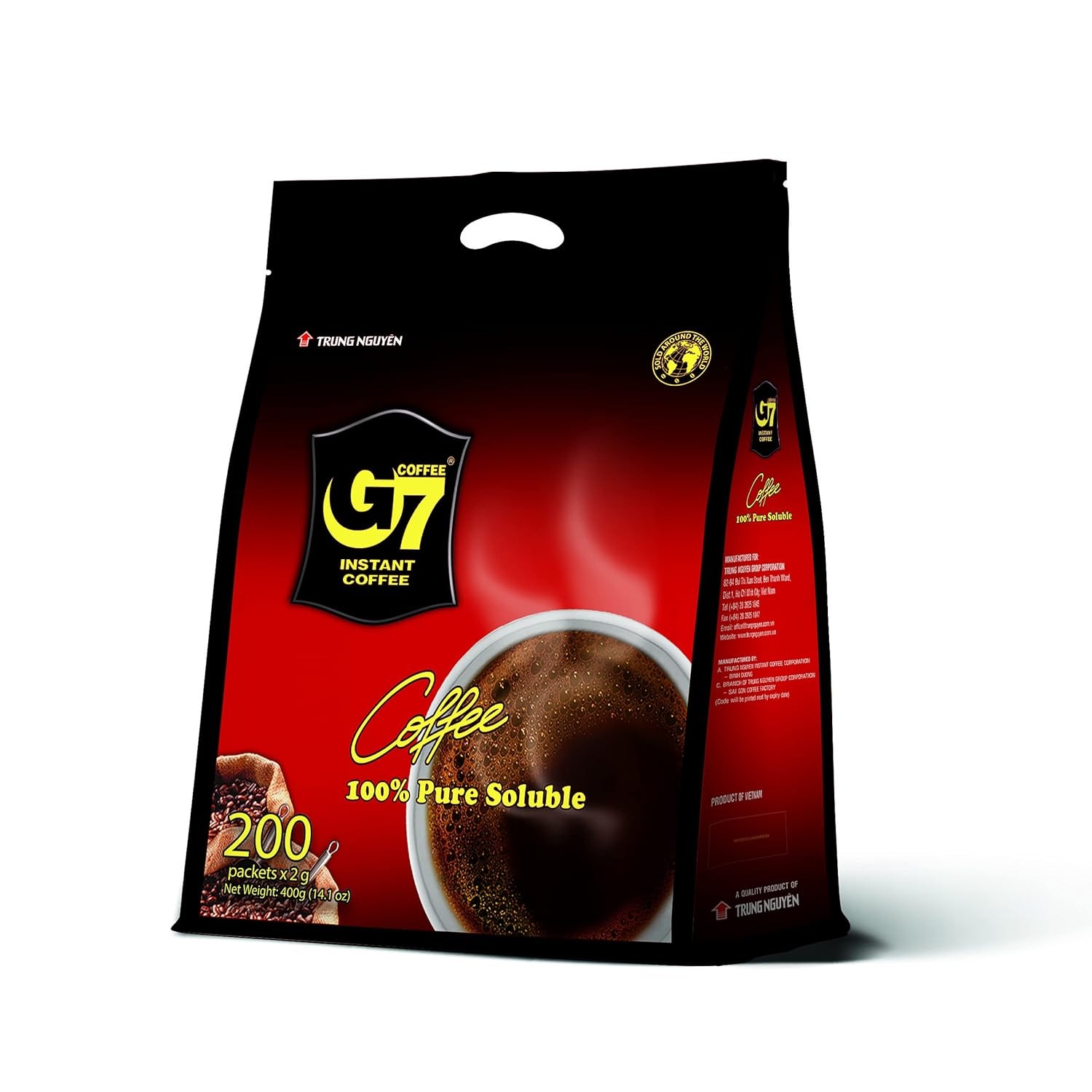TRUNG NGUYEN G7 PURE BLACK Instant Coffee for Energy Boost - 100% Soluble...