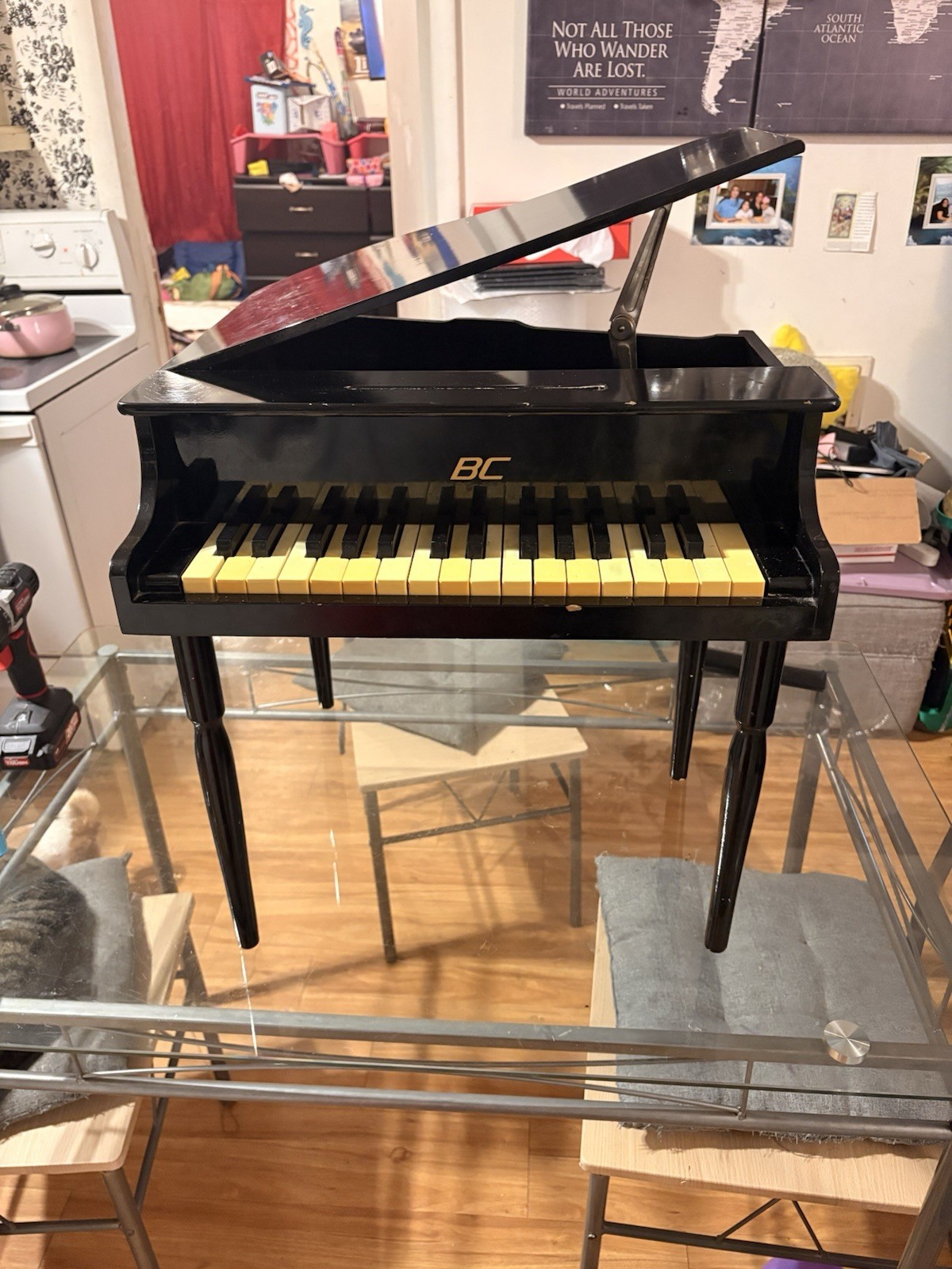 Vintage Best Choice Products 30 Key Baby Classic Wood Mini Grand Piano  Ages 3-5