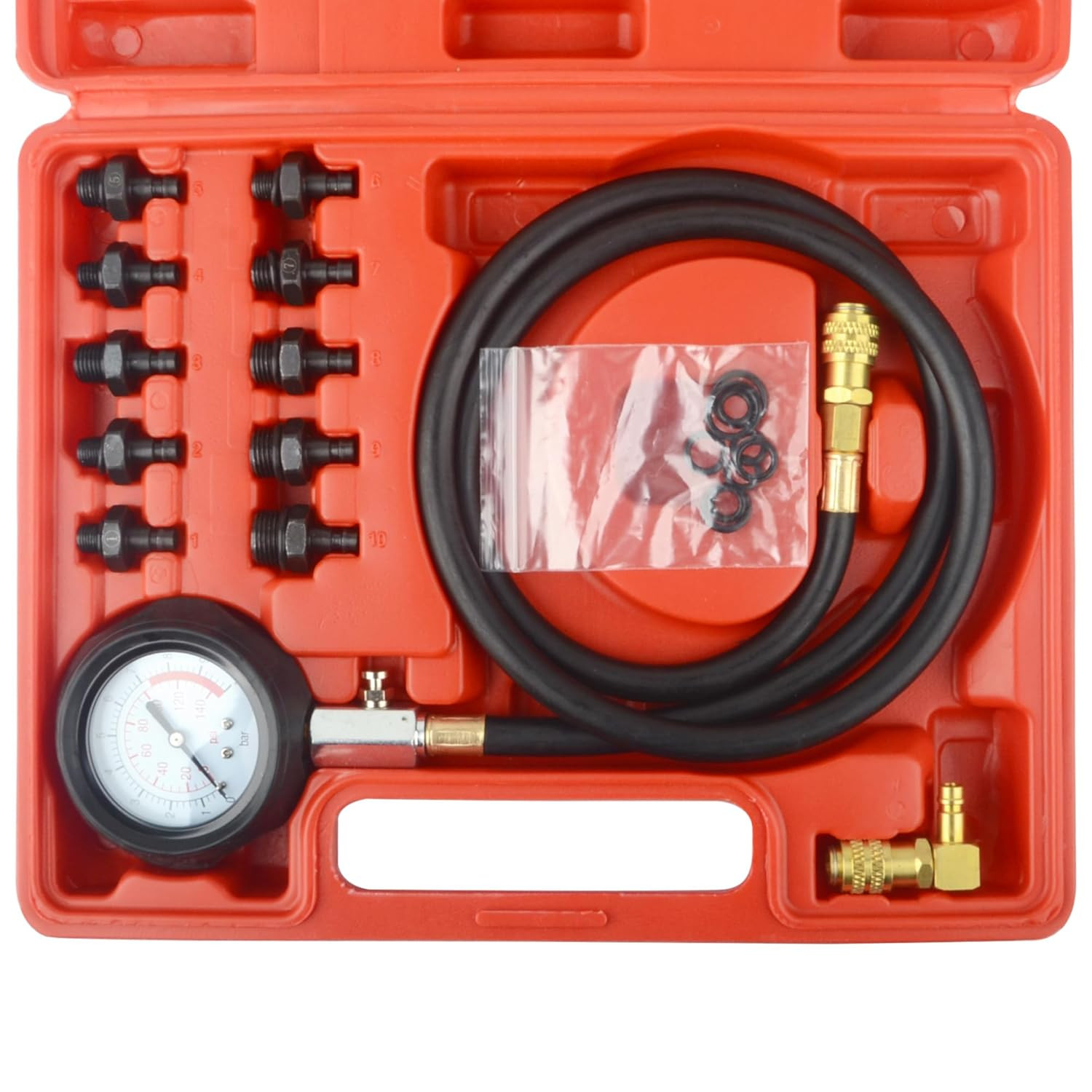 Engine Cylinder Oil Pressure Diagnostic Tester Tool Set Oil Pump Gauge Test Kit