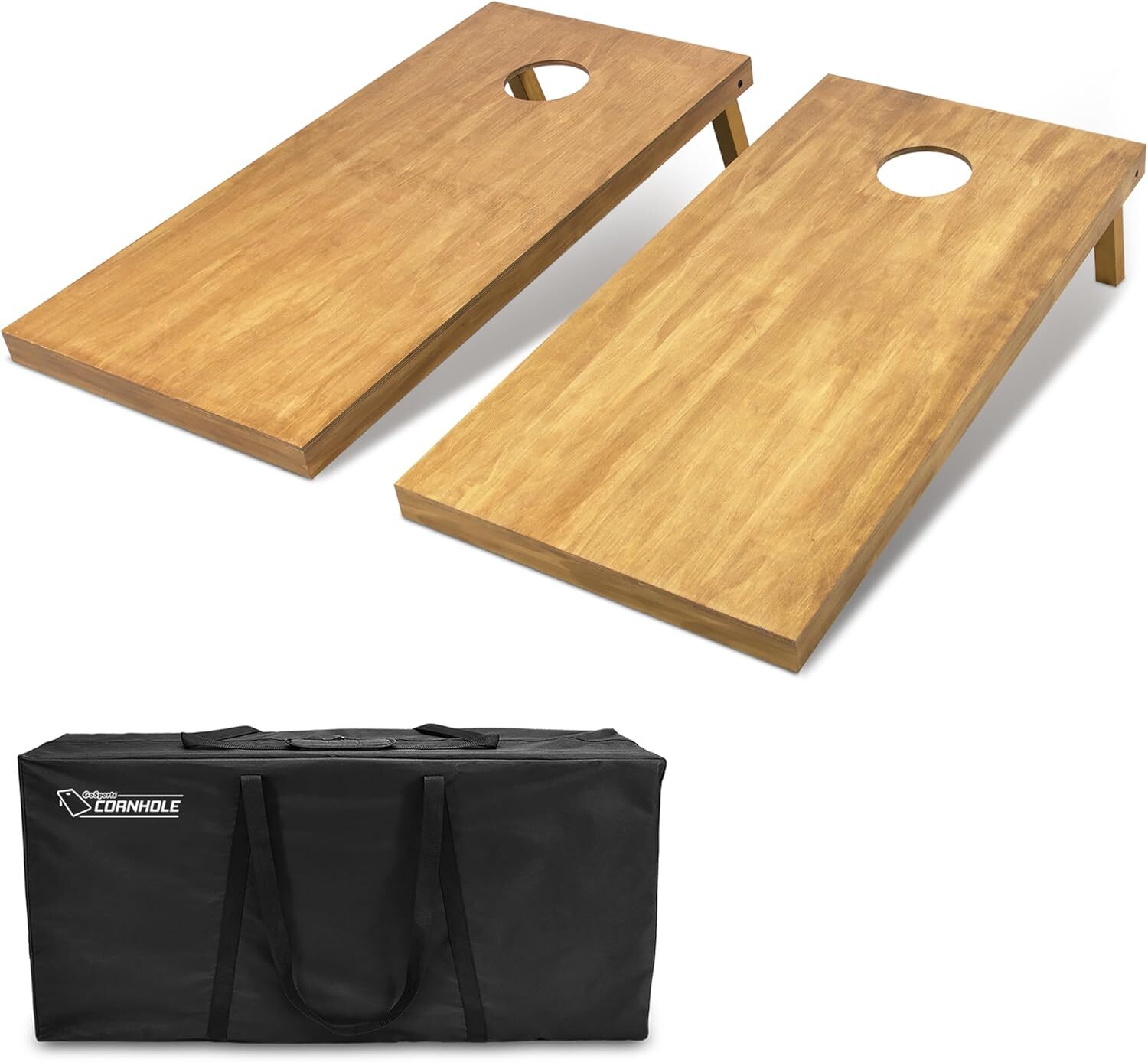 4 ft x 2 ft Regulation Size Wooden Cornhole Boards Set - Includes Carrying Case