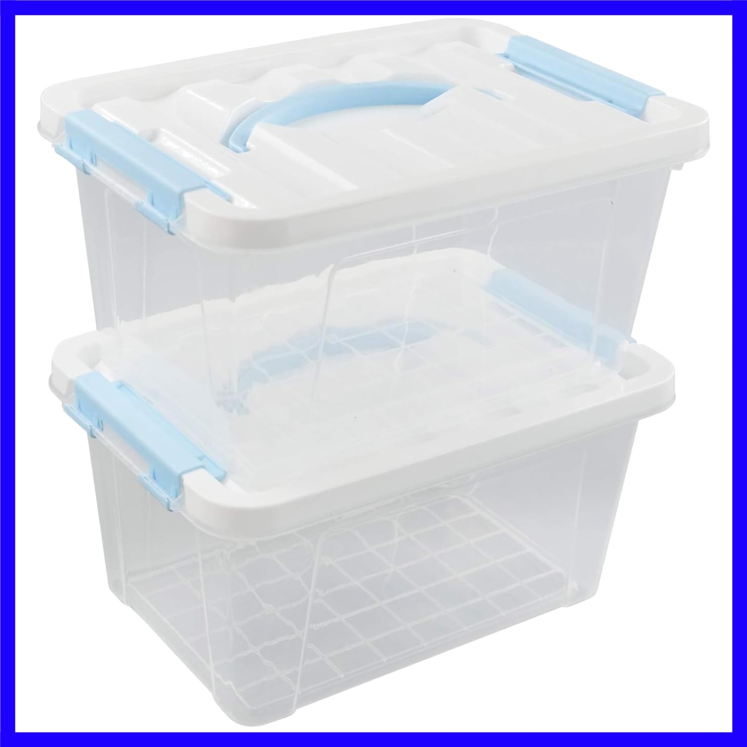 Stylish 2-Pack 6 Quart Clear Storage Bins with Lockable Lid - Multipurpose Use