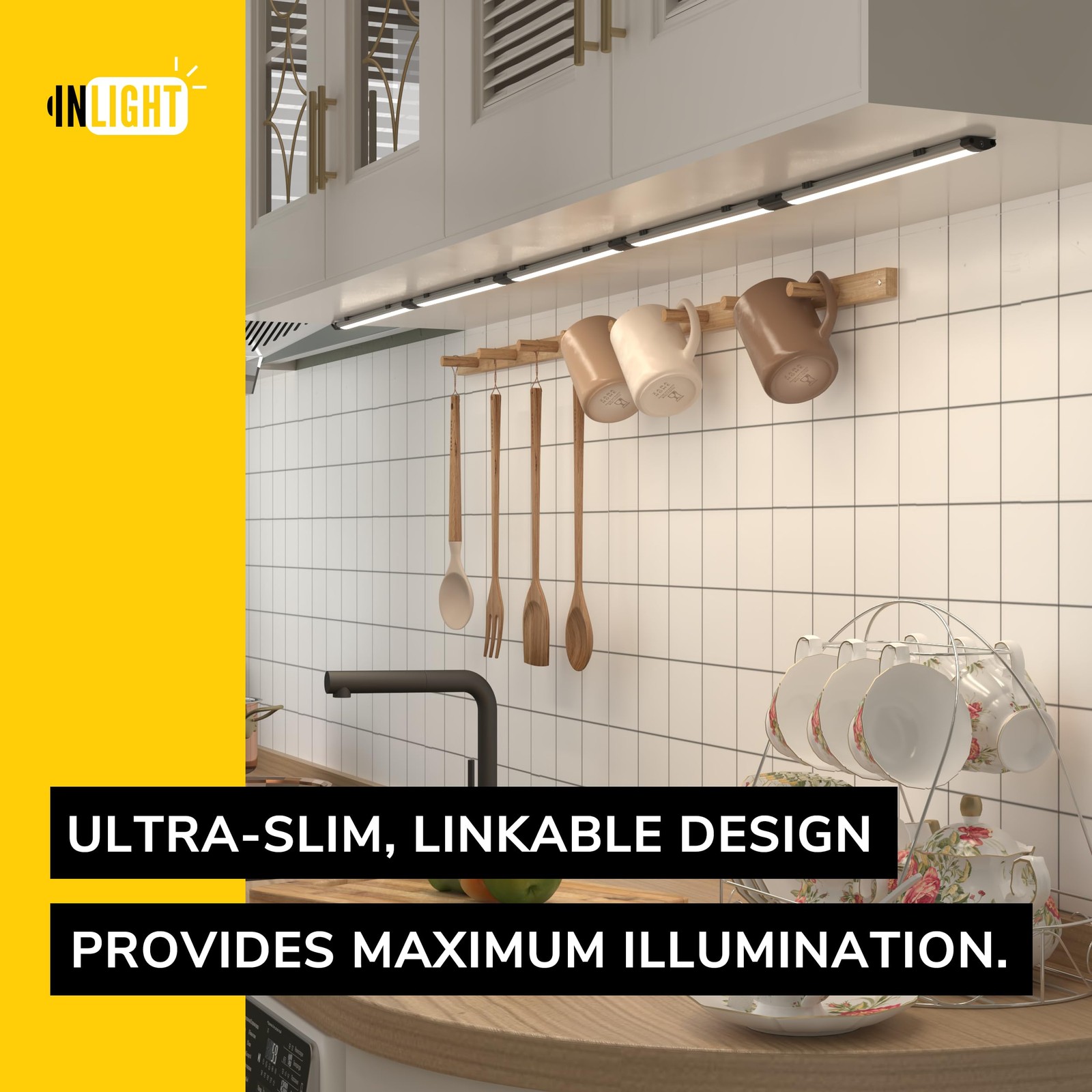 12 Inch Plugin LED Under Counter Lights Kitchen Daylight 5000K 3 Pack