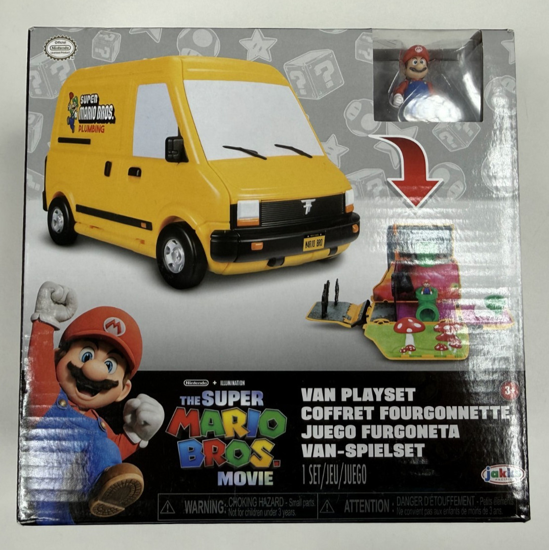 JAKKS Pacific The Super Mario Bros. Movie Van Playset with 1.25” Mario Figure