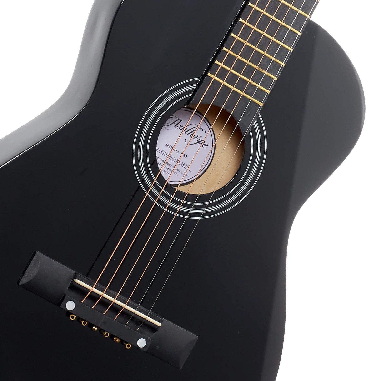 Ashthorpe 30-inch Beginner Acoustic Guitar Package (Black), Basic Starter Kit...