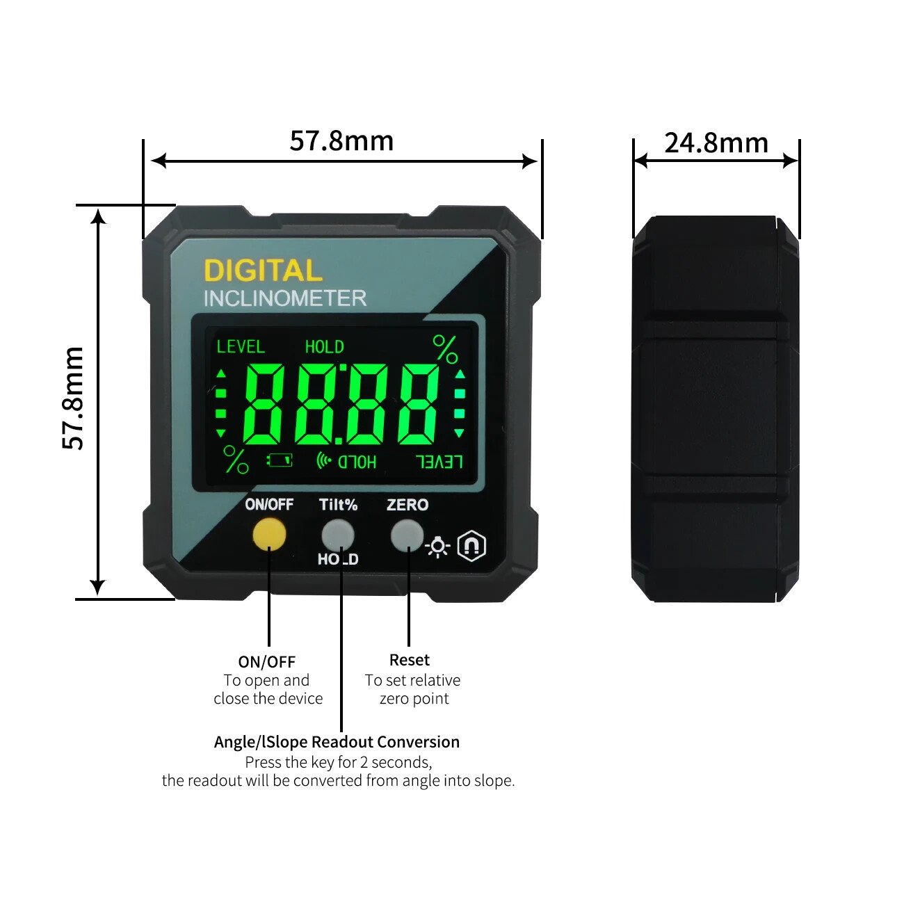 New Angle Protractor Mini Digital Protractor Inclinometer Angle Finder Gauge