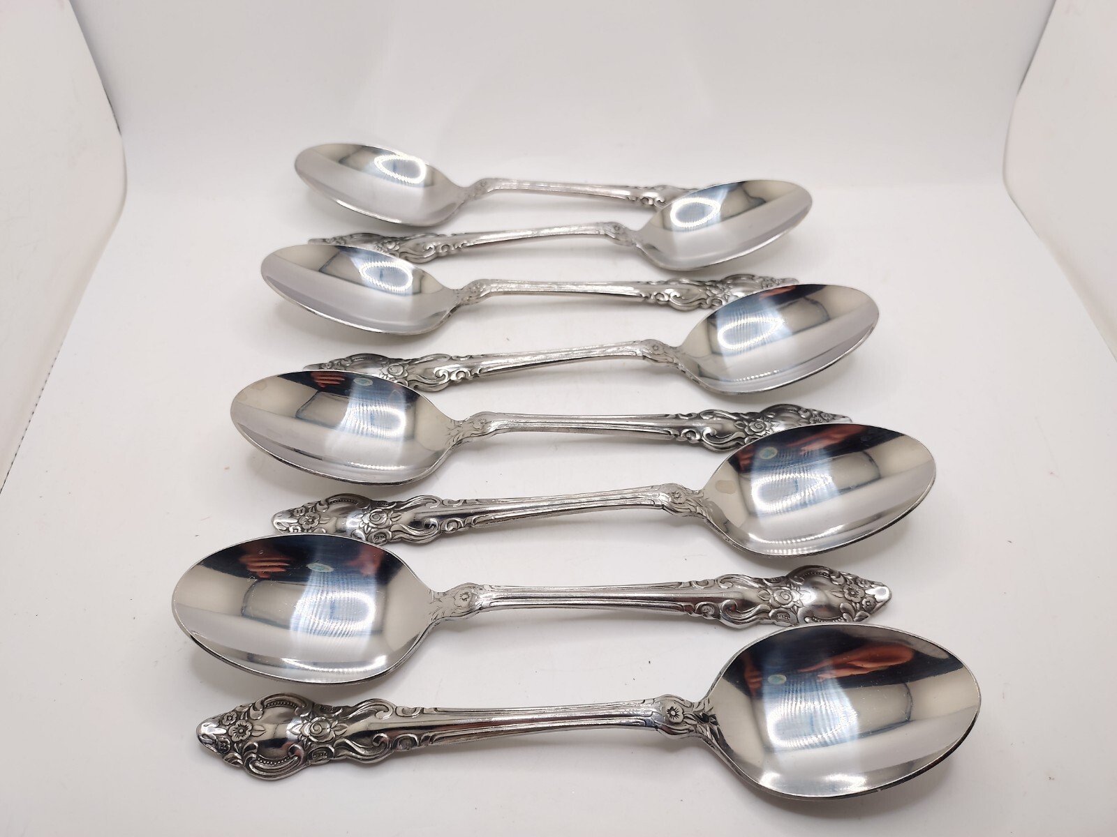 Vtg Stainless Steel Floral Scroll Edge Flatware Set Dillards Korea Retired 50pc