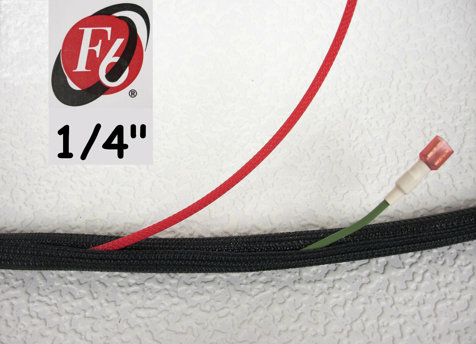 1/4" Flexo F6 Braided Cable Sleeving Wrap, Split Loom, Techflex F6N0.25BK