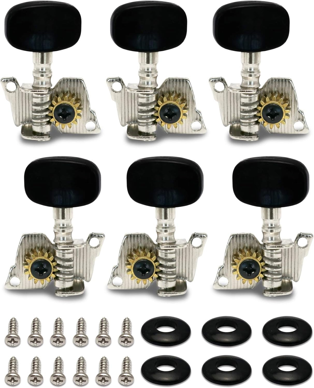 Guitar Machine Heads Tuning Pegs Individual 3L 3R for Classical Guitar Chrome