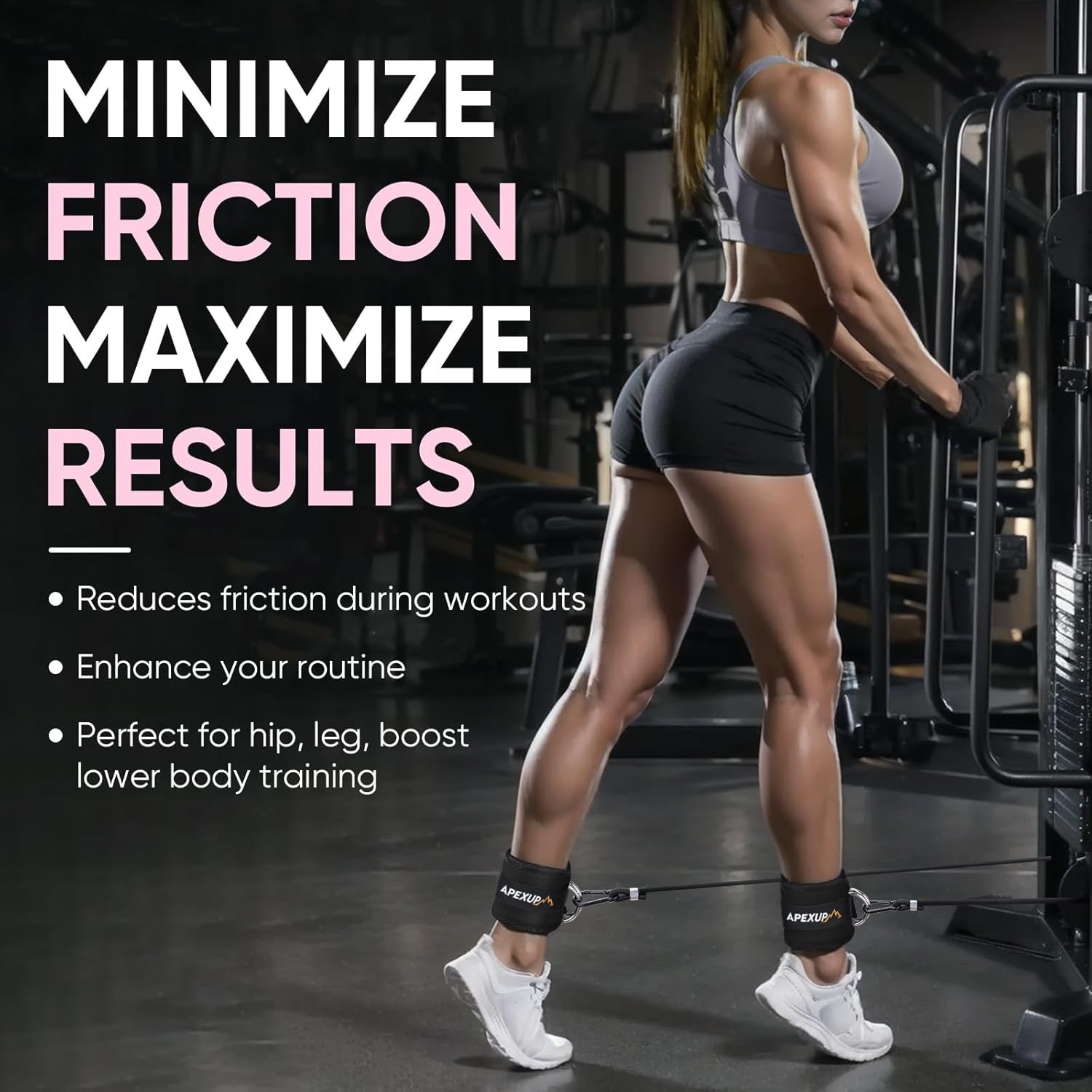Neoprene Ankle Strap with Adjustable Fit for Cable Machine Workouts