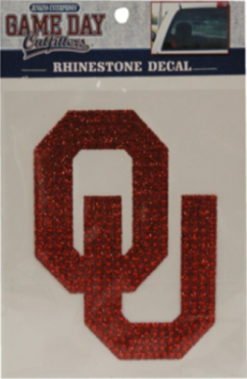 OKLAHOMA SOONERS RHINESTONE BLING WINDOW DECAL STICKER UNIVERSITY CAR TRUCK