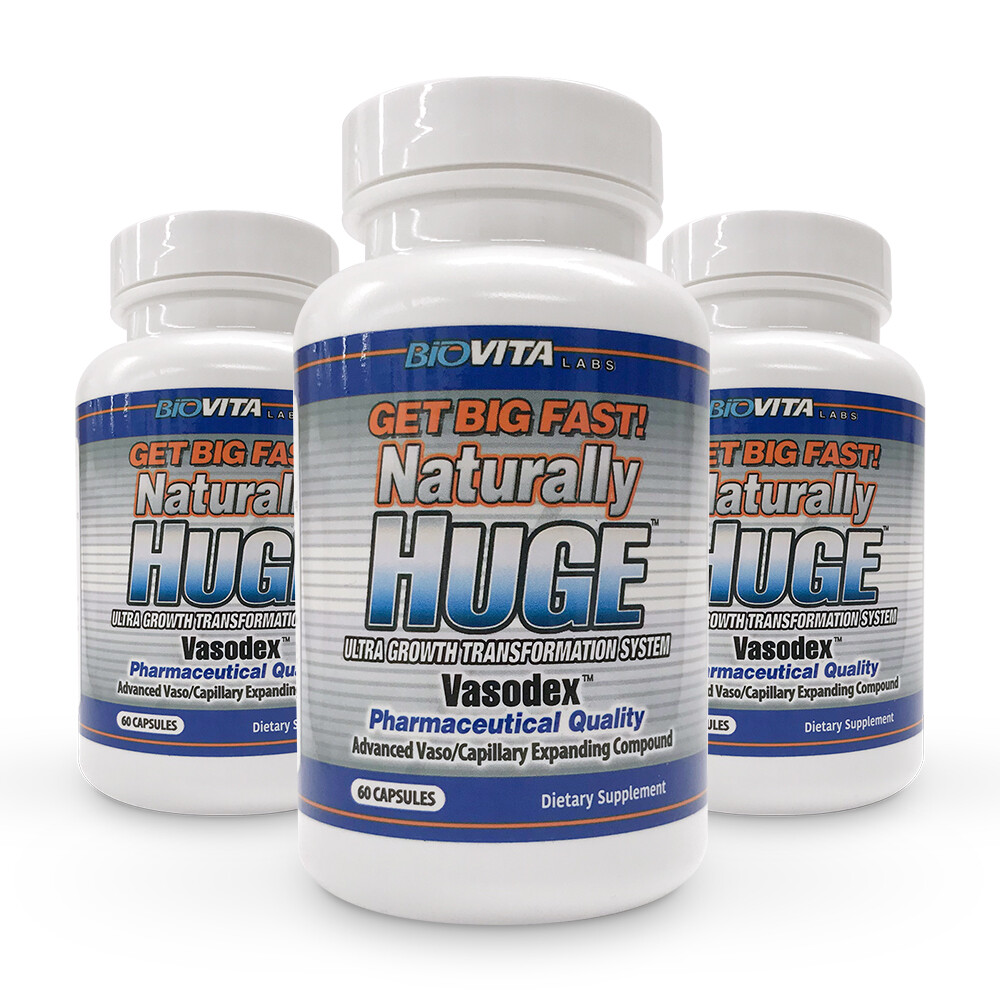 Naturally Huge Male Enhancement Pills 3 Bottles (3 Month Supply)