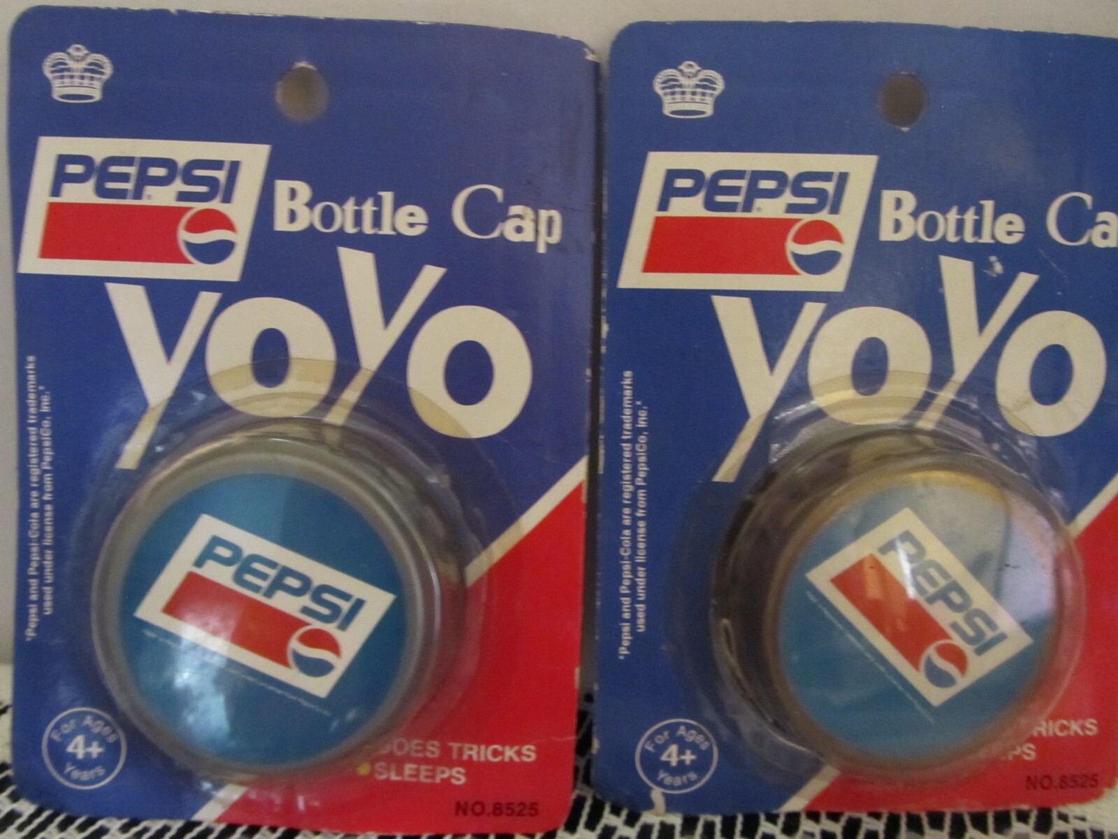 Vintage Pepsi Bottle Cap Yoyo 4" x 5 1/2"  NOS x 2 of them