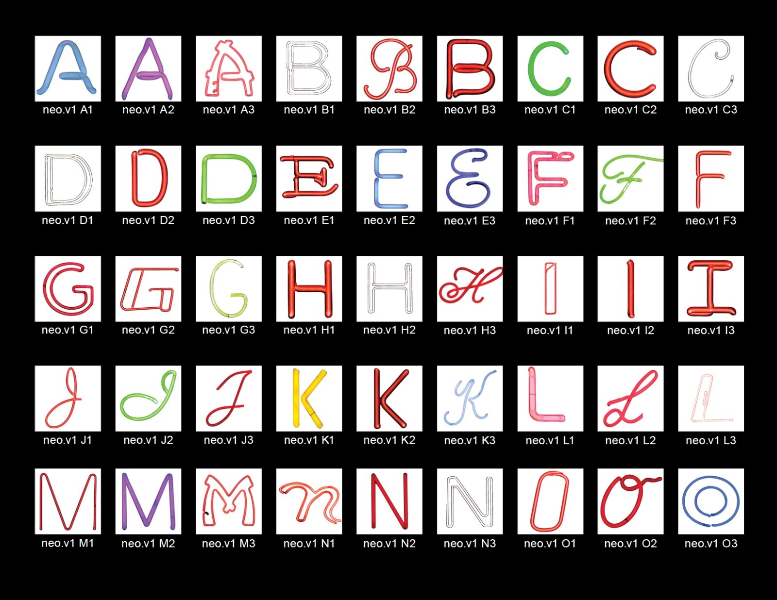 The Architectural, Neon, and Psycho Alphabets