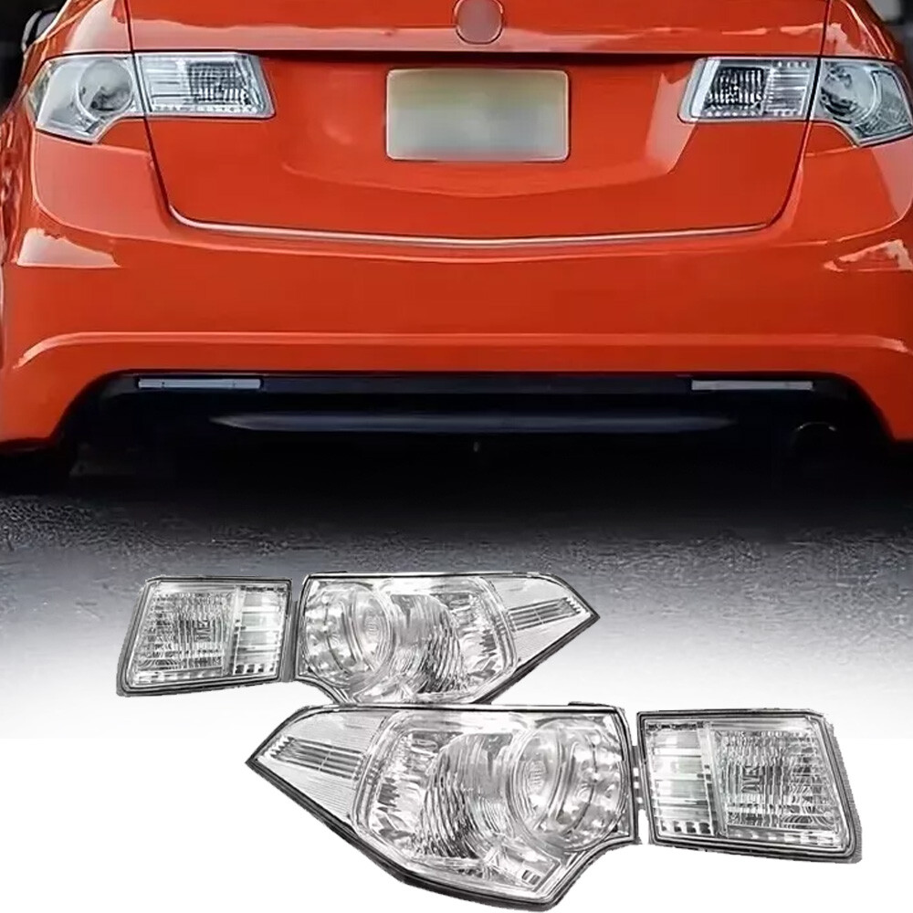 4pc Crystal Clear Lens Brake Tail Light Turn Signal Cover For TSX CU2/CW2 09-14