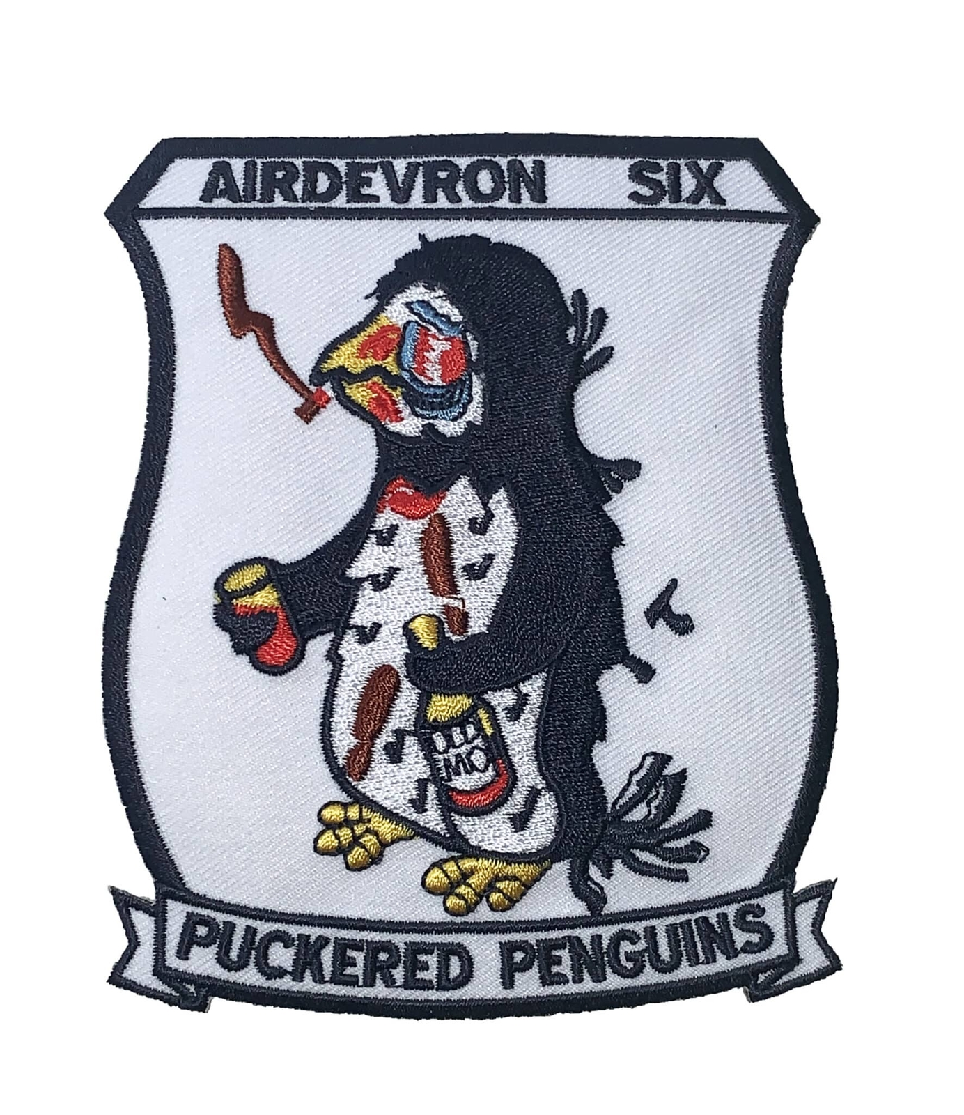 VX-6 AIRDEVRON SIX PUCKERED PENGUINS Patch – Hook and Loop