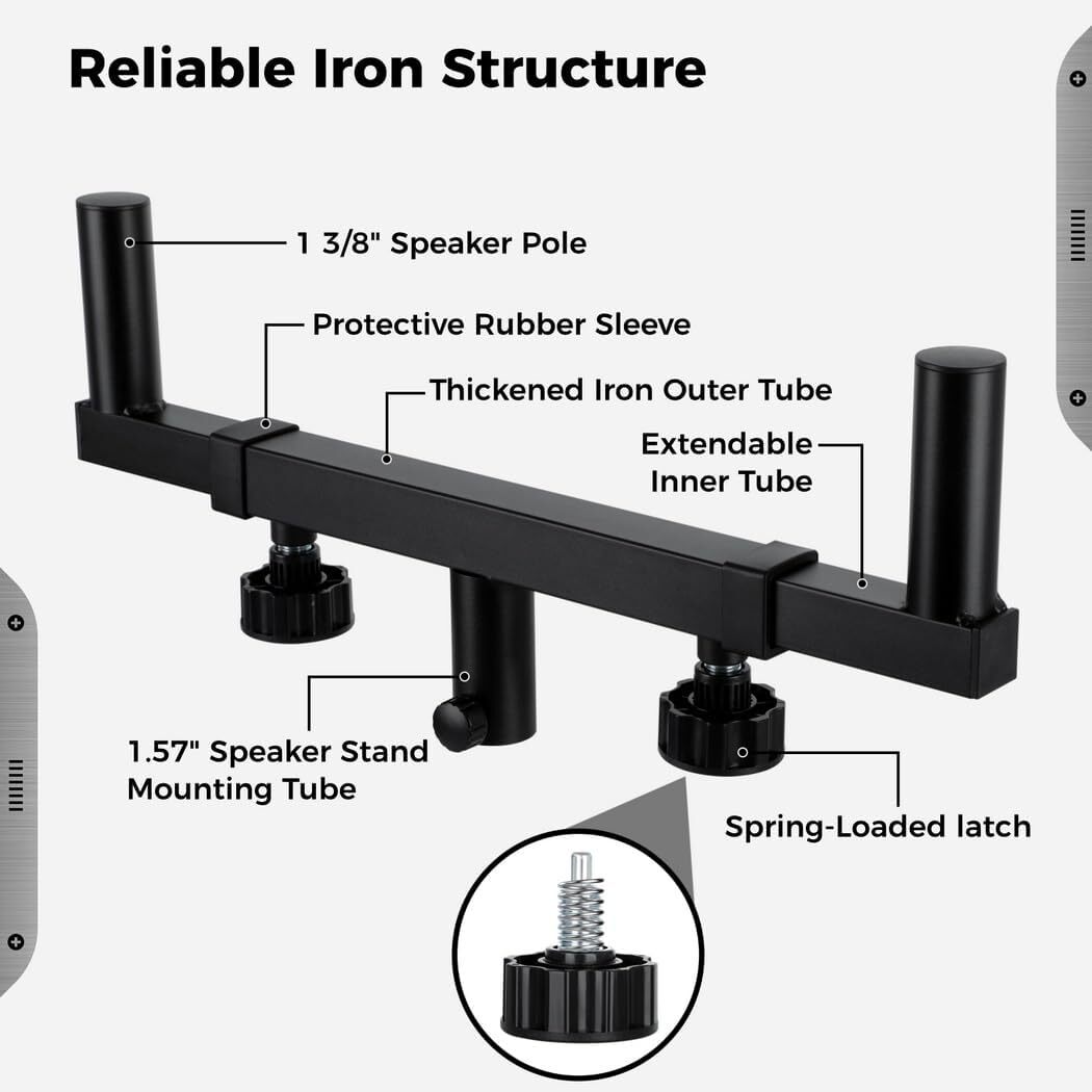 2 Pcs Dual Speaker Pole Mount Heavy Duty Single Fork Bracket As Shown