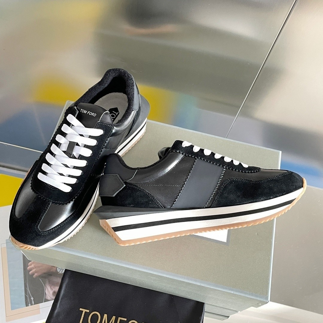 Men's brand-new TOMFORD black fashionable trend shoes