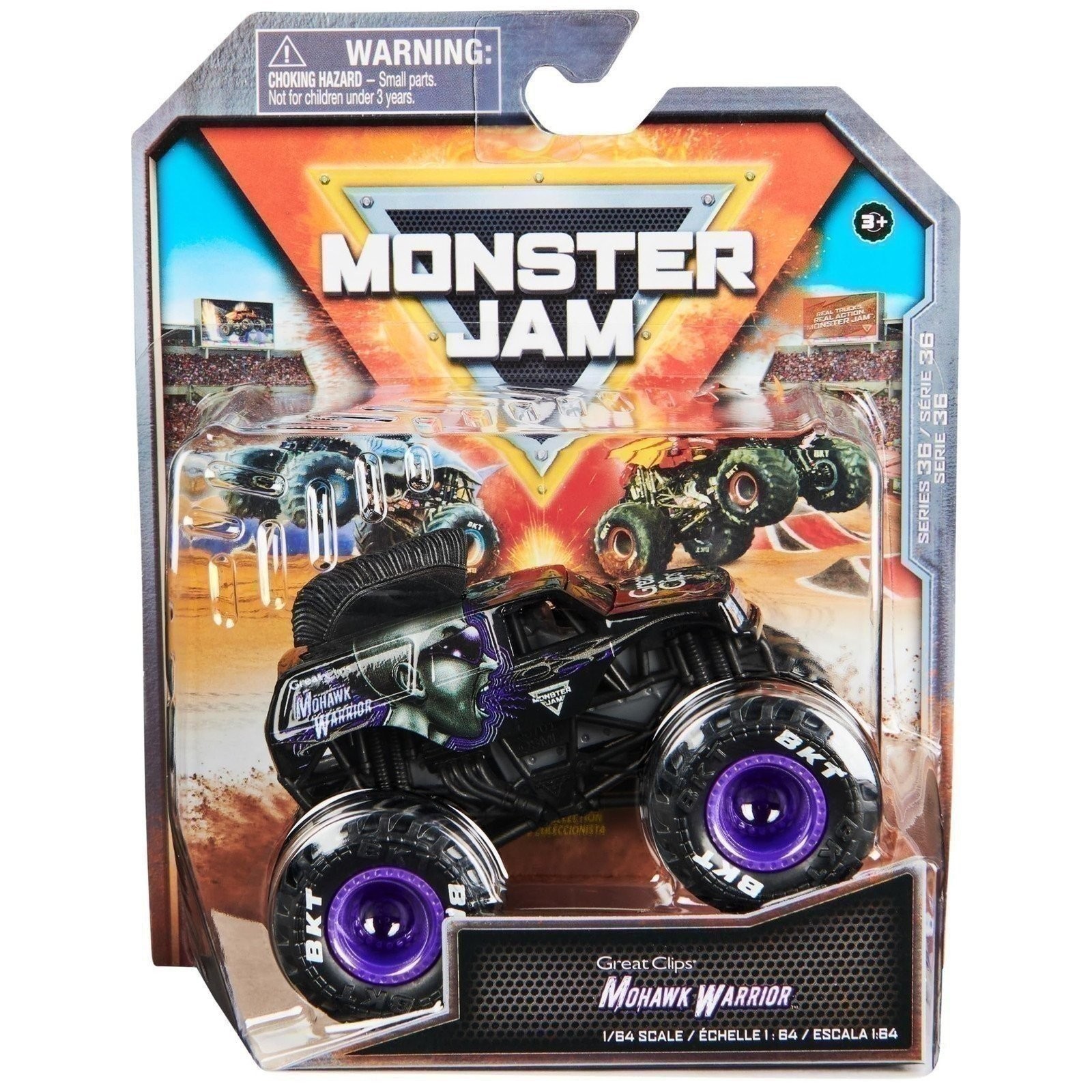 Monster Jam, Official Mohawk Warrior Monster Truck, Die-Cast Vehicle, 1:64...