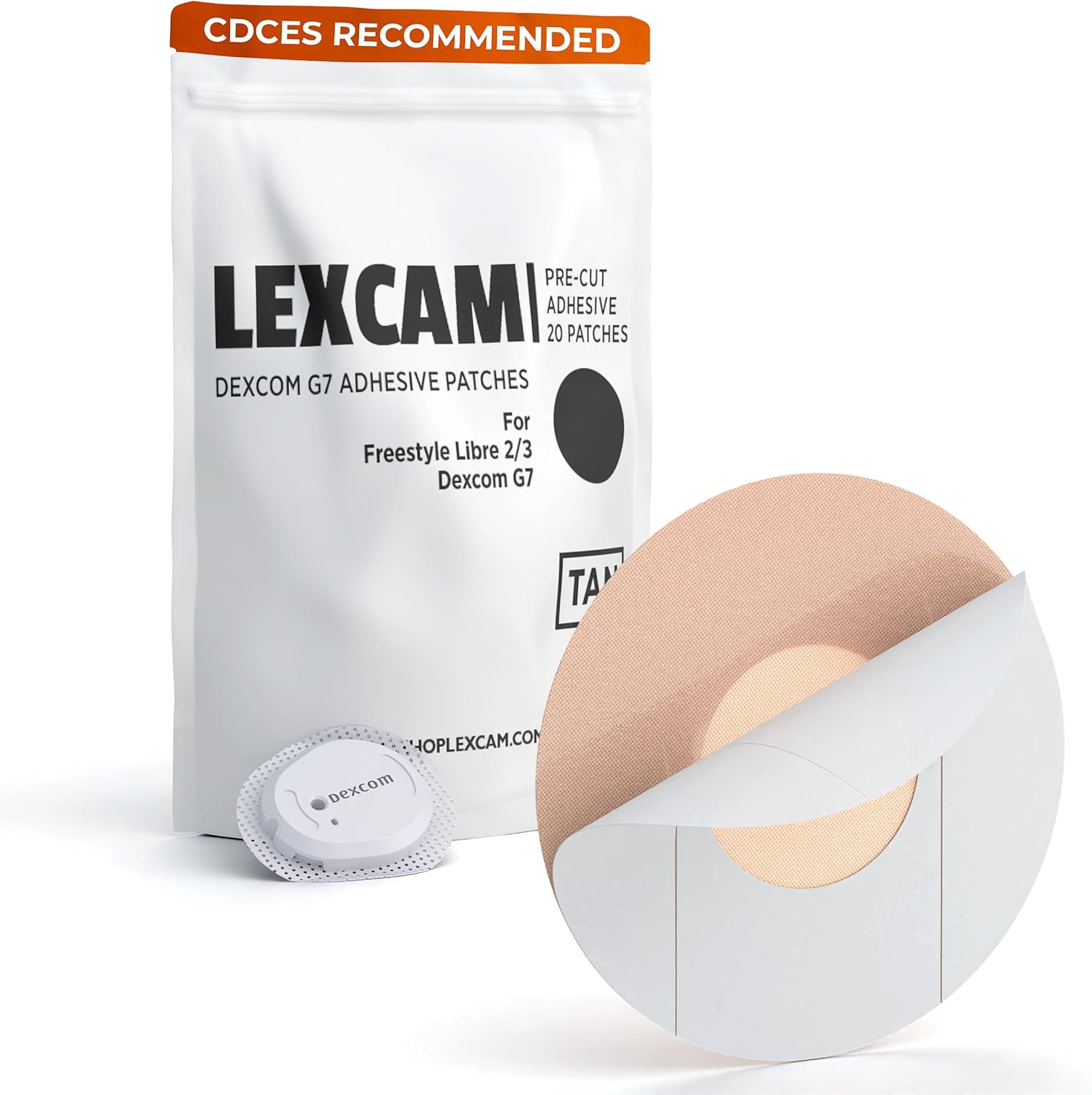 20 Pack Waterproof Dexcom G7 & Stelo over Patches – Non-Glue Central, Full Cover