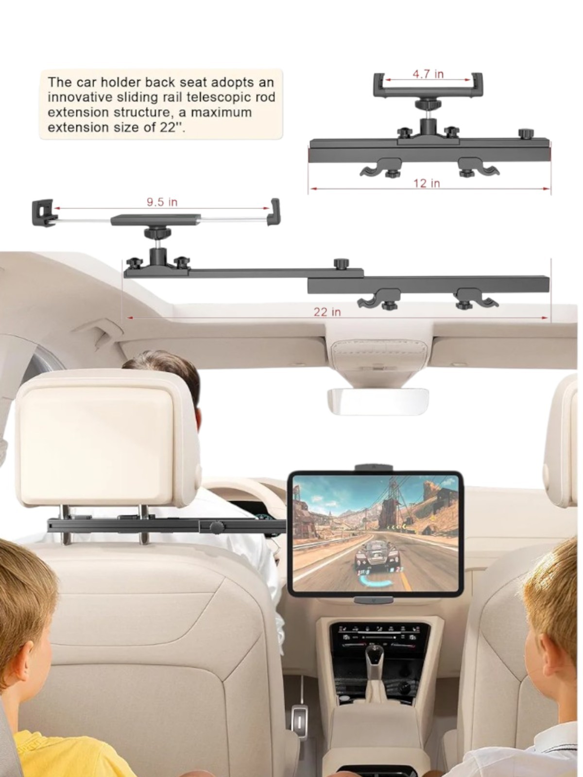 Headrest Tablet Holder For Car Accessories Crafted From Aircraft-Grade Aluminum