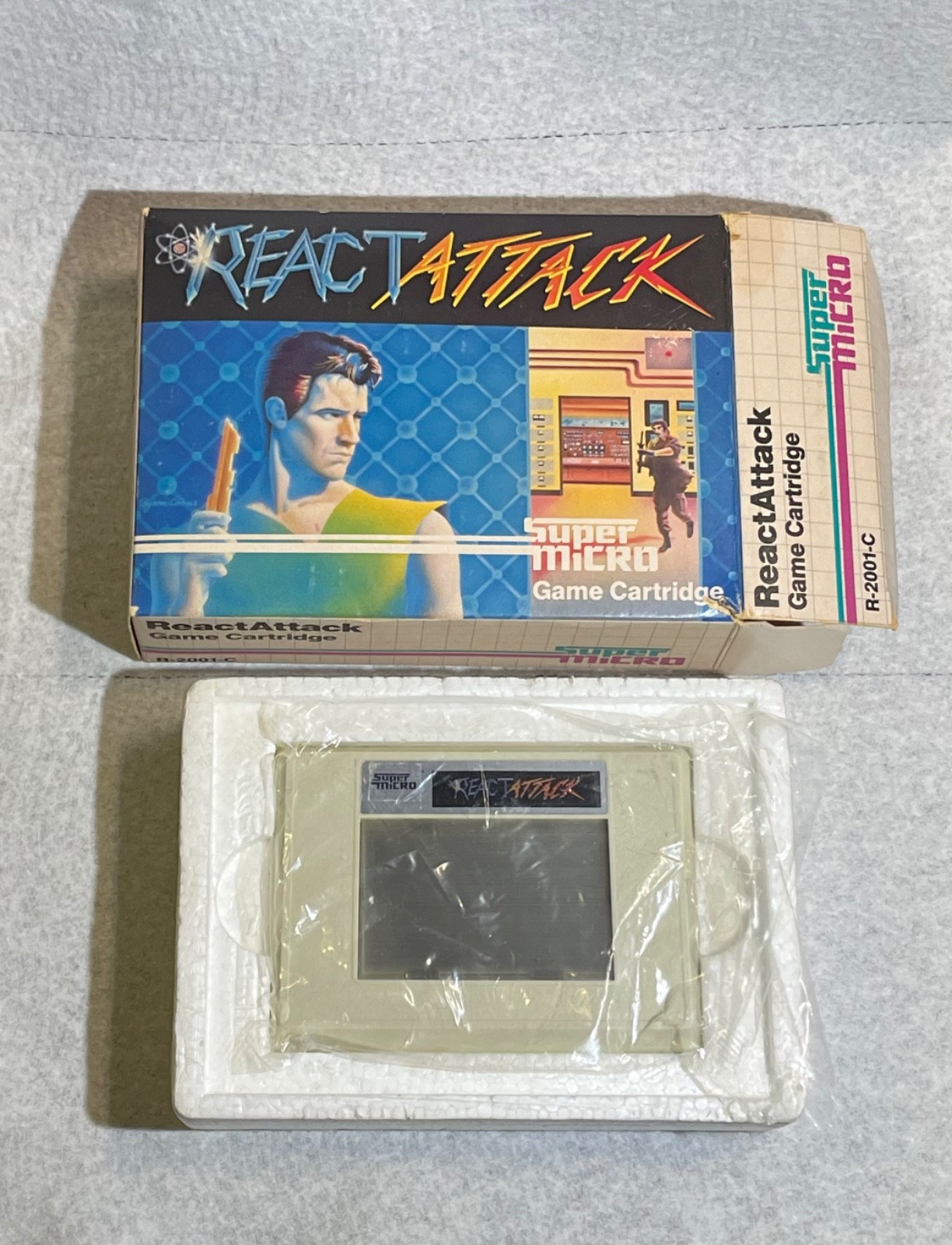 HTF 1983 Palmtex React Attack Home Computer Software Super Micro Cartridge Game