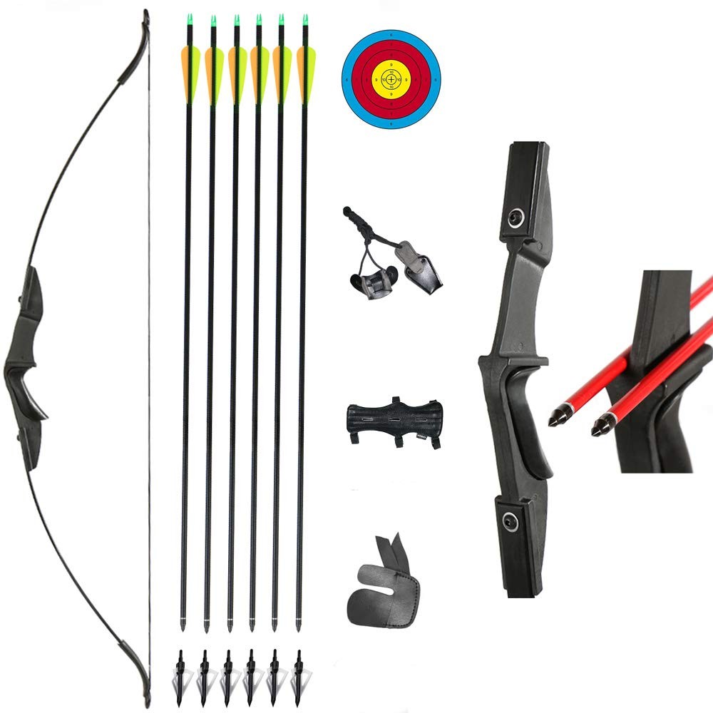 Toparchery Archery 57 Takedown Youth Recurve Bow And Arrow Set Long Bow Kit