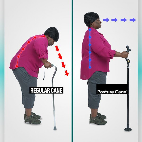 Good Posture Adjustable Walking Cane Stick Lightweight Folding Mobility Aid US