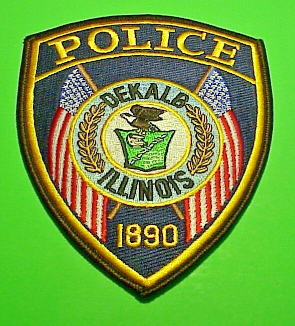 DEKALB  ILLINOIS  1890  IL  ( BROWN BORDER )  5 1/4"  POLICE PATCH