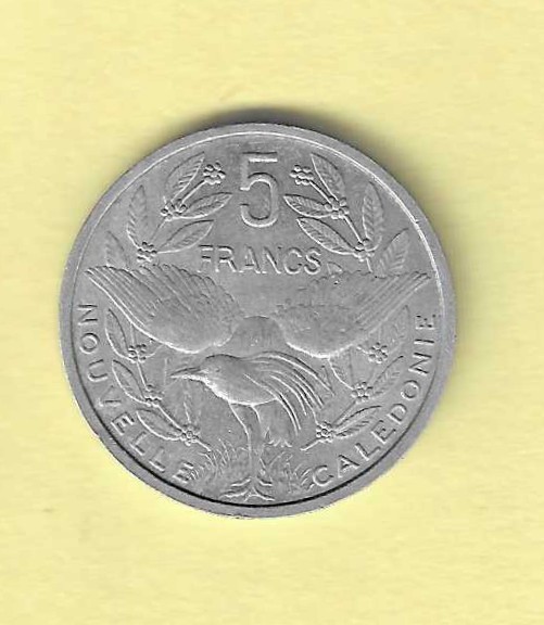 1952 New Caledonia 5 Francs AU.50