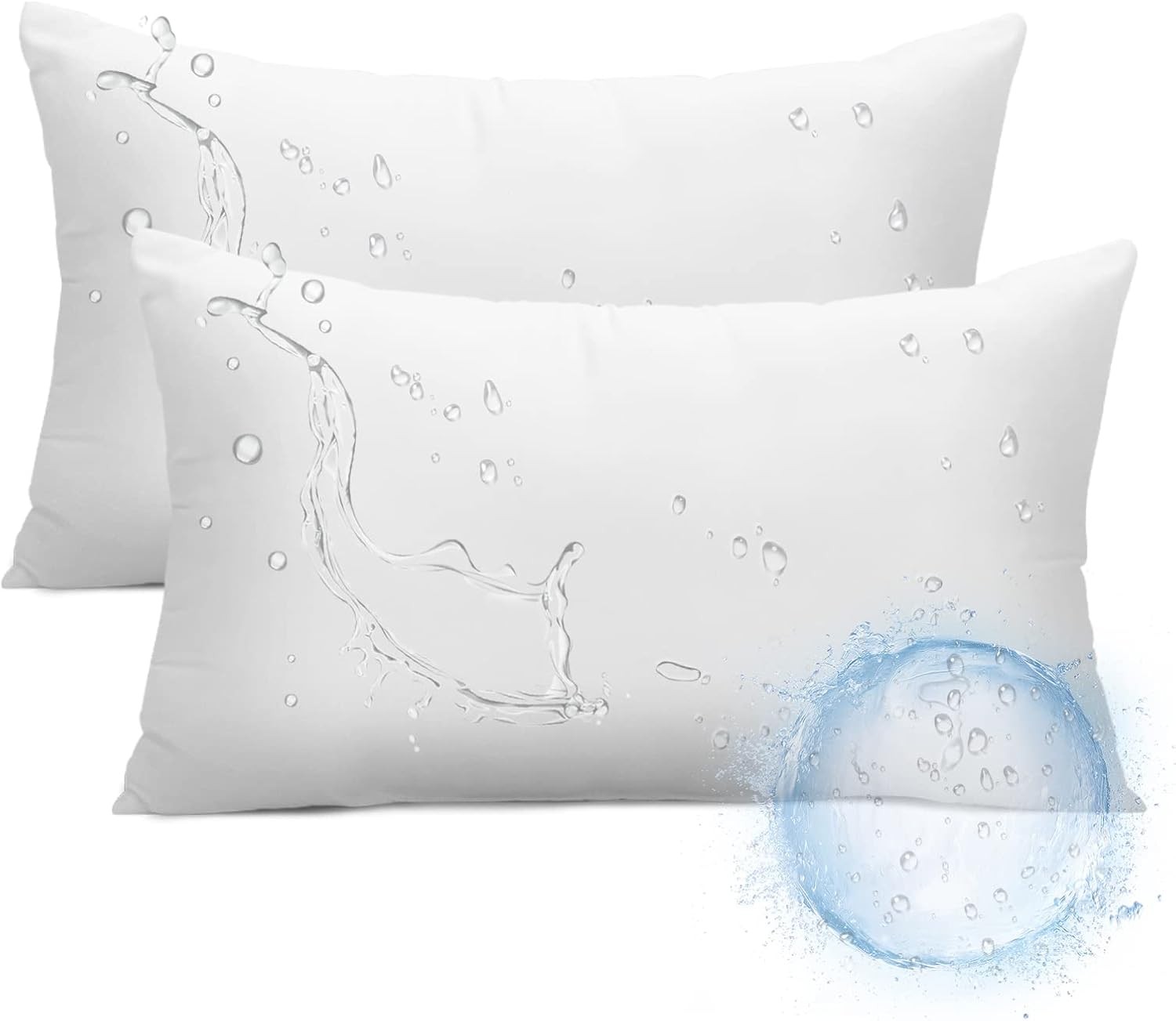 Ashler 12 x 20 Outdoor Pillow 2 Count (Pack of 1), White-12 X 20 Inches