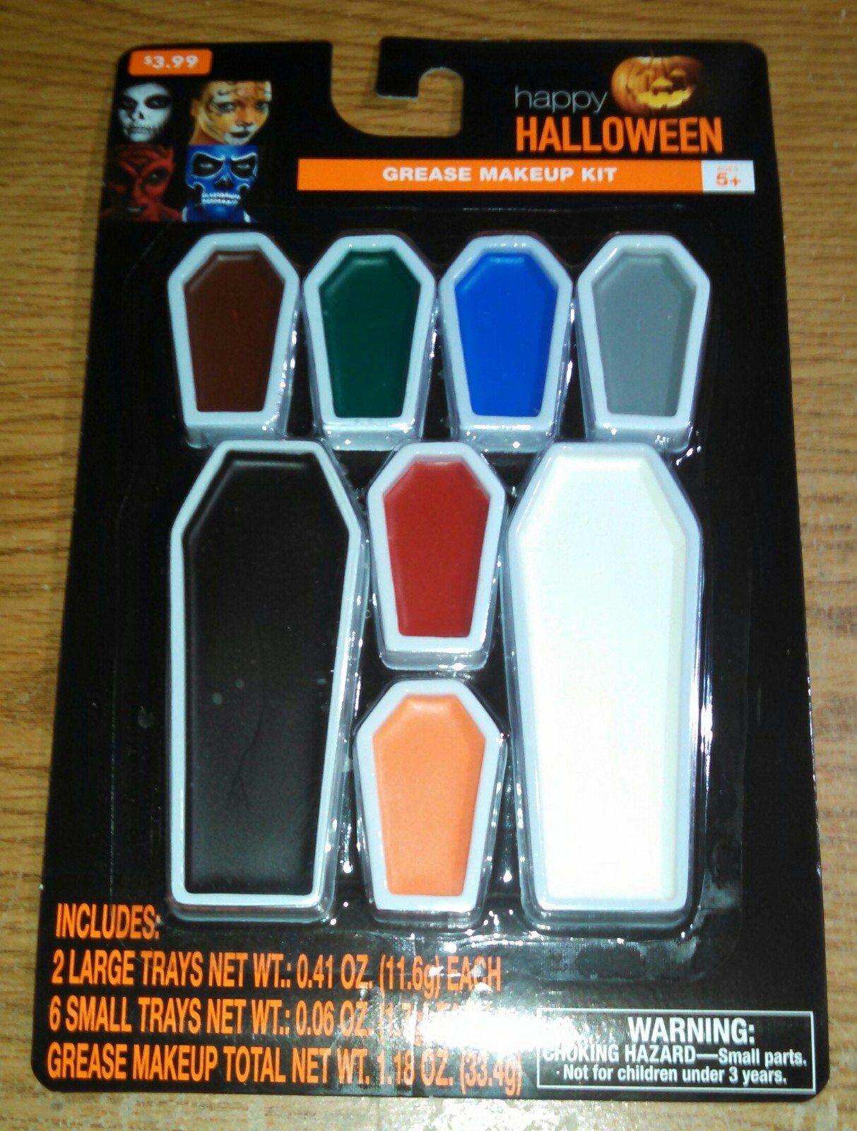 Happy Halloween Grease Makeup Kit 8 piece 1.18 oz Make-Up Coffin Costume Party