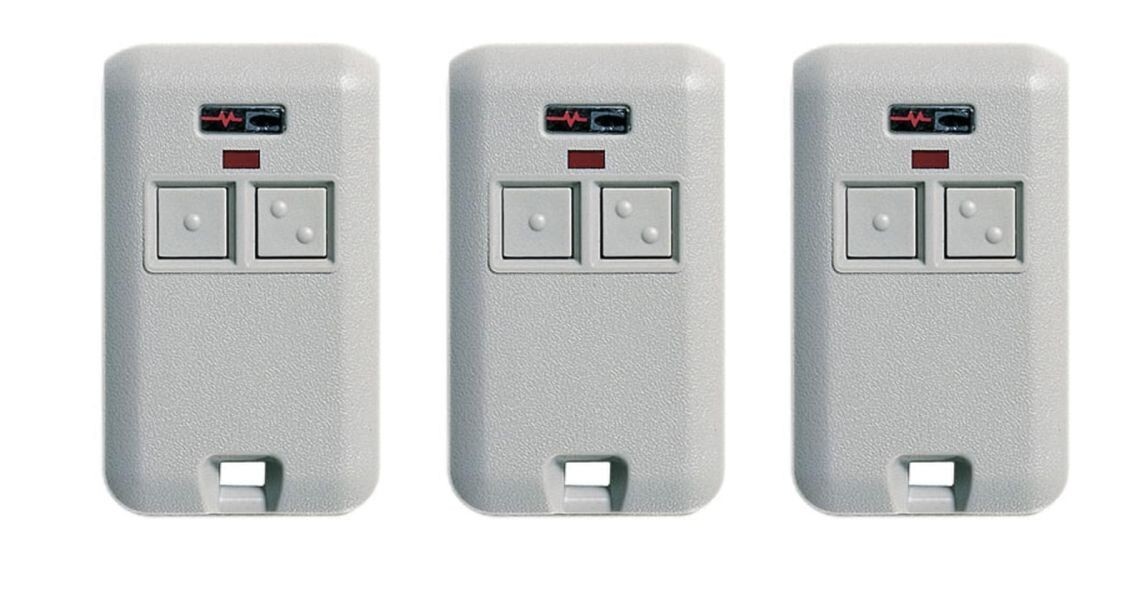 1090 Comp Gate/Garage 2-Button Remote Multicode 300MHz 10 Switch 3-PACK