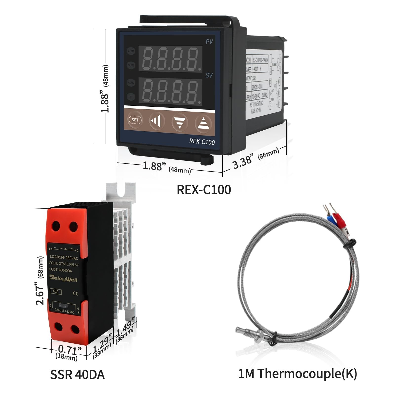 PID Temperature Controller Kit, High Voltage 100ACV to 240ACV, Comes with...