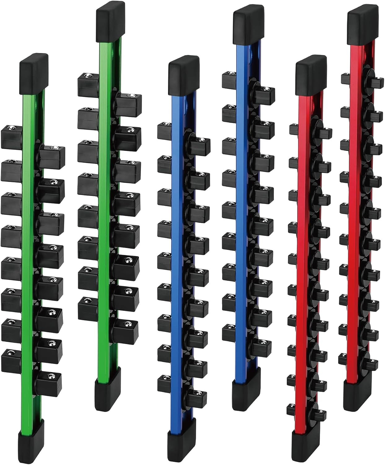 6-Piece Socket Organizer Storage Set, 1/4-Inch, 3/8-Inch, 1/2-Inch Double Sided