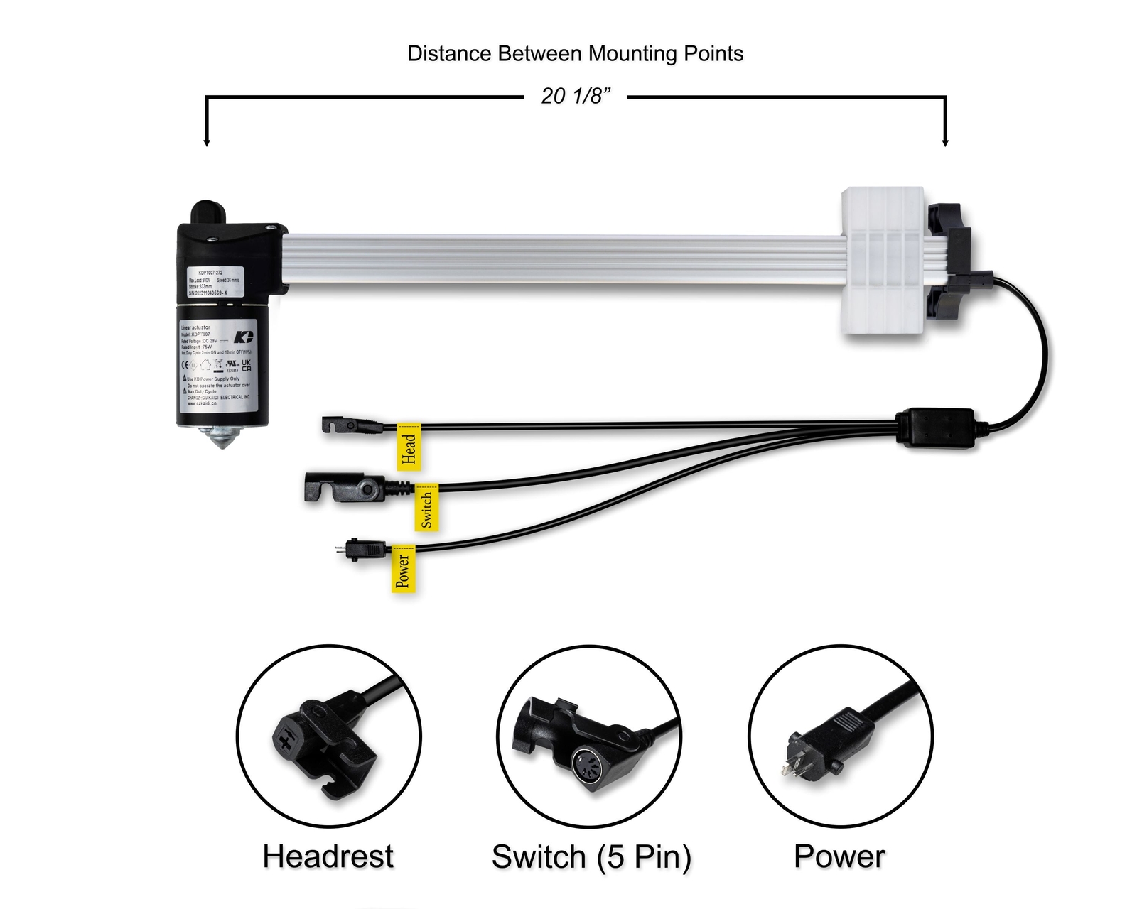 KAIDI - Motor Replacement Model KDPT007-272 Linear Actuator for Recliner Chair