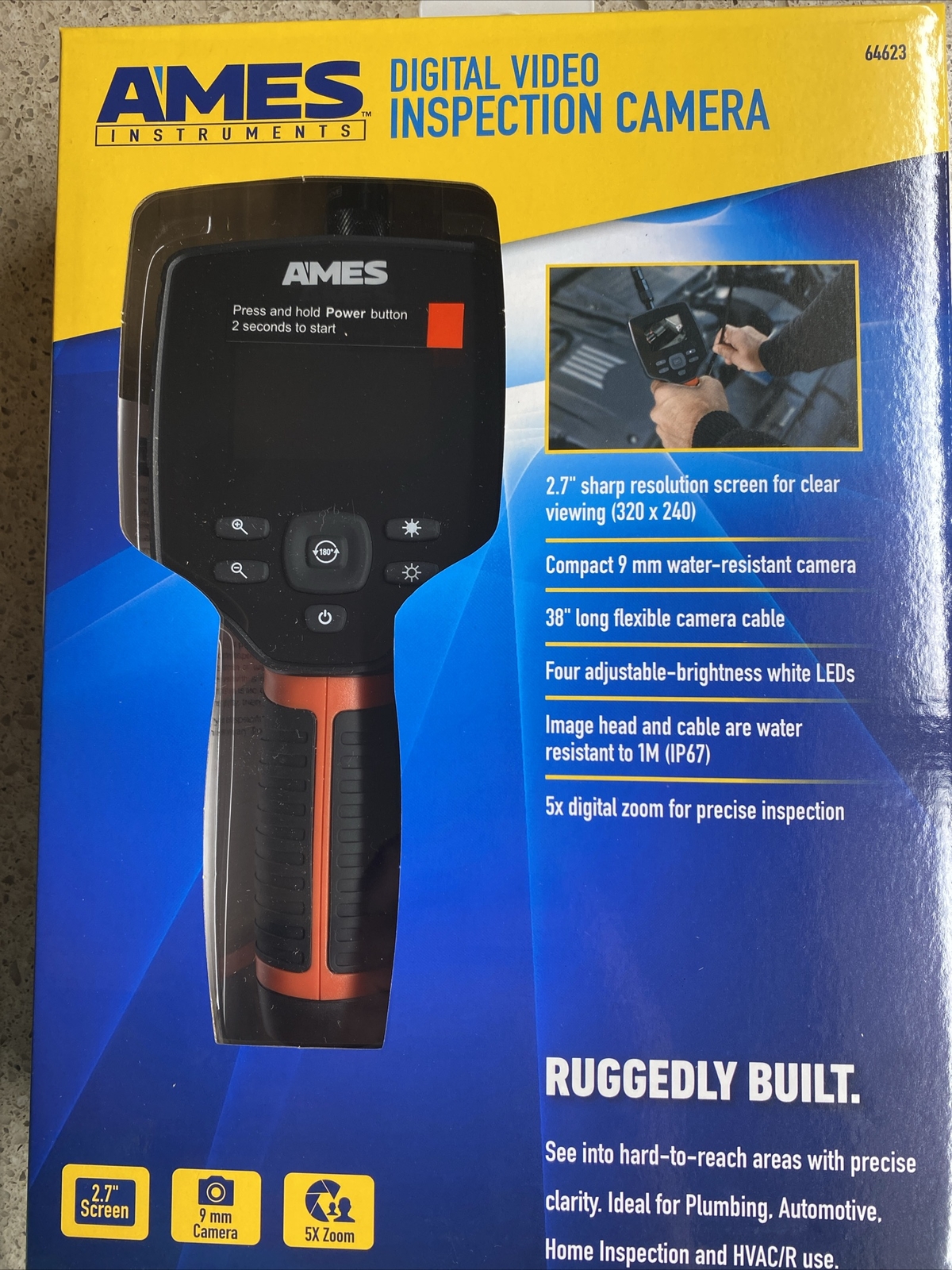 NEW Ames Digital Video Inspection Camera 2.7" Screen 5X Digital Zoom 64623