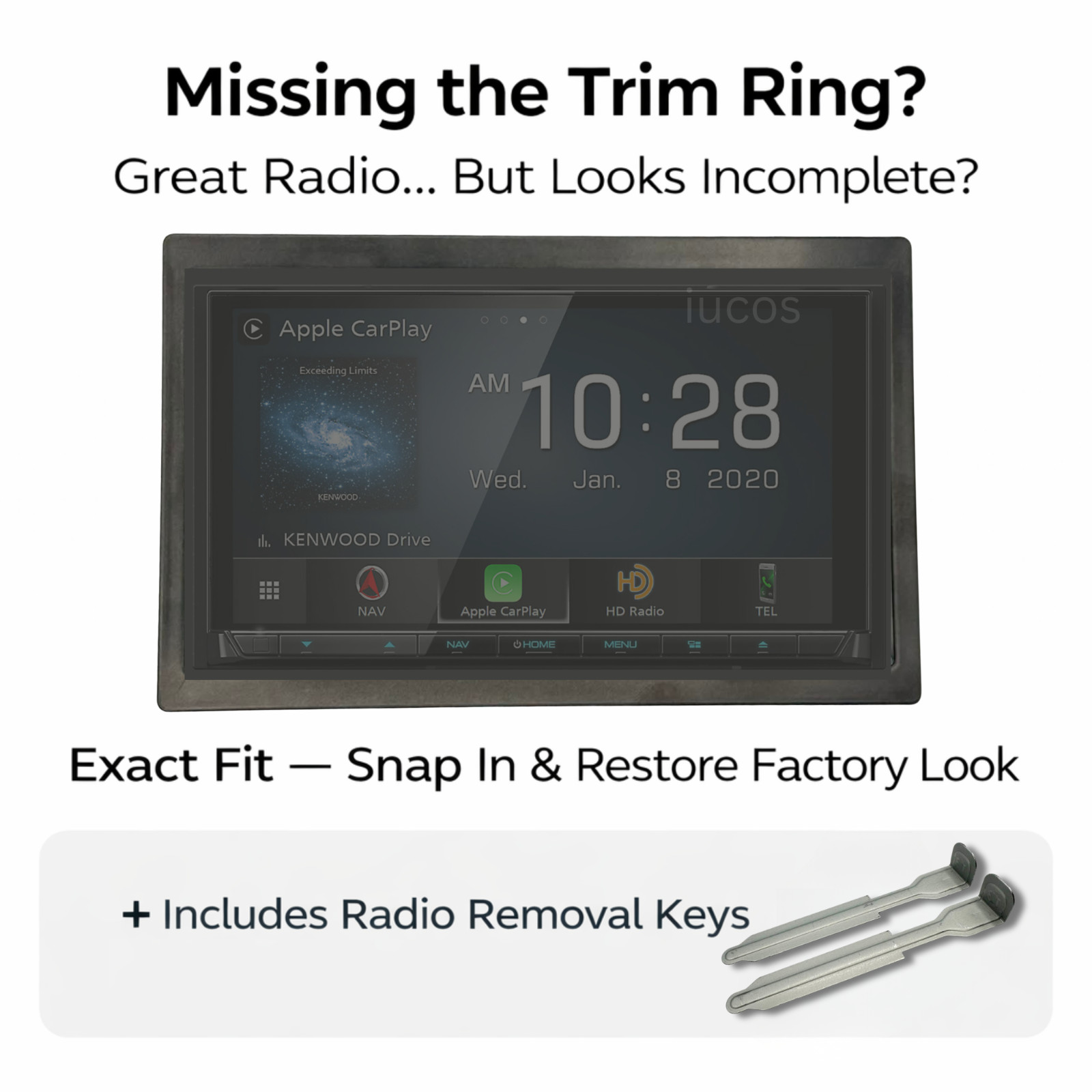 Authentic Kenwood DDX272 FRAME TRIM RING Kit Replacement Part W Removal Keys
