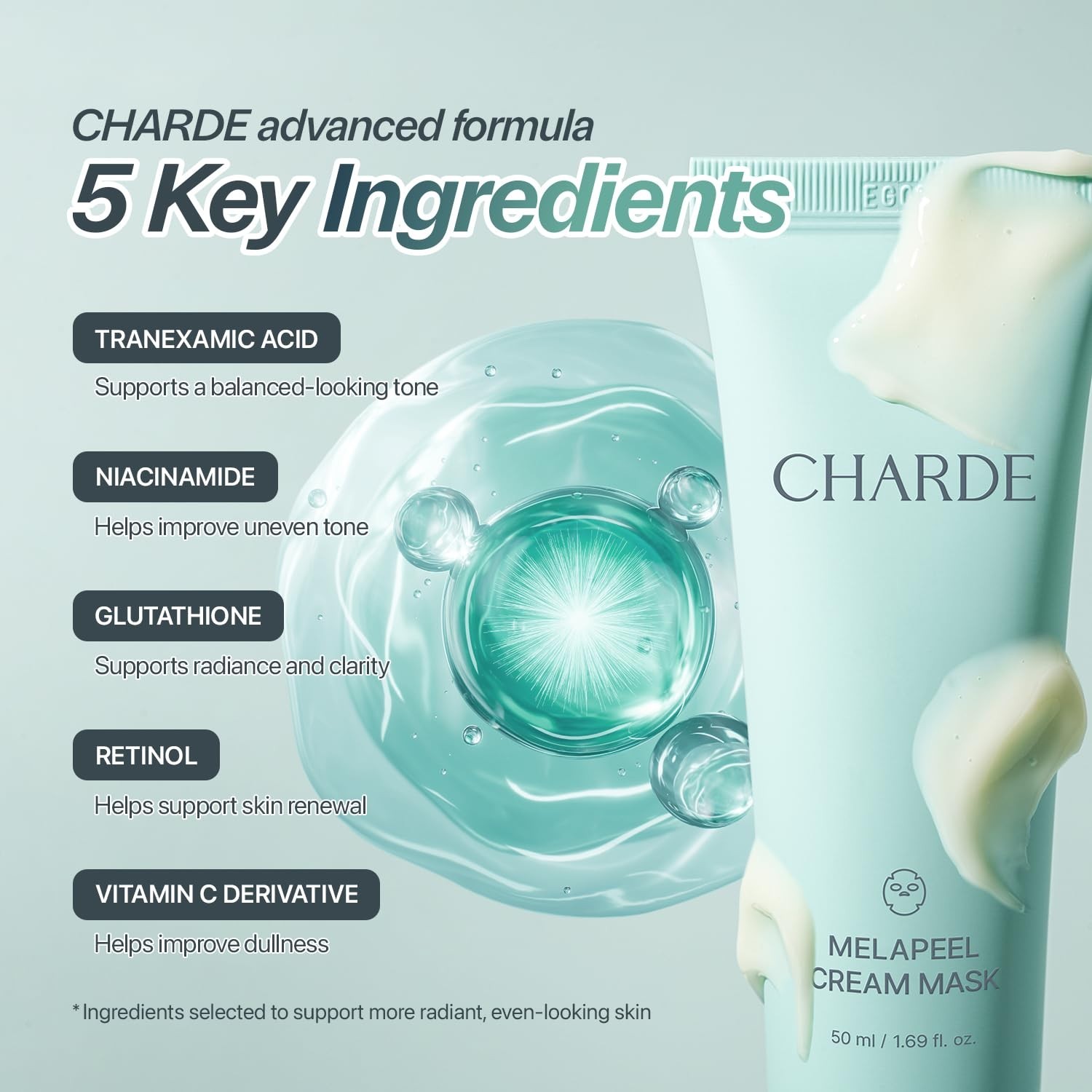 Peel Off Cream Mask for Dark Spots 50ml CHARDE Cream-to-Clear Brighter Skin