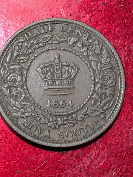 1864 NOVA SCOTIA HALF 1/2 CENT VICTORIA COIN #471