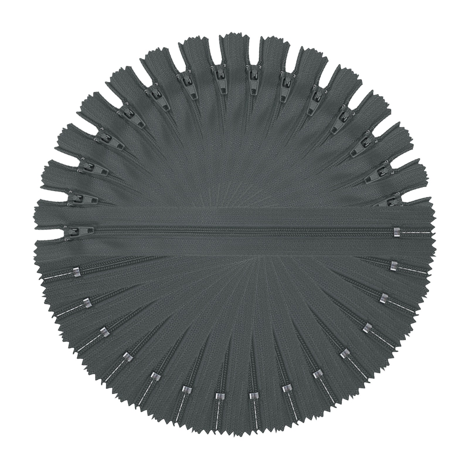 9 Inch Nylon Coil Zippers, #3 Dark Gray Sewing Zippers,Pack of 15
