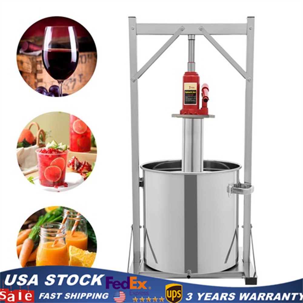 9.5Gal Fruit Wine Press, Manual Stainless Steel Cider Press with Hydraulic Jack