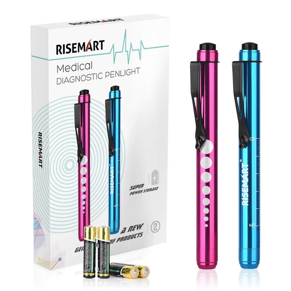 Portable Nurse Diagnostics LED Penlight with Pupil Gauge - 4 AAA Batteries