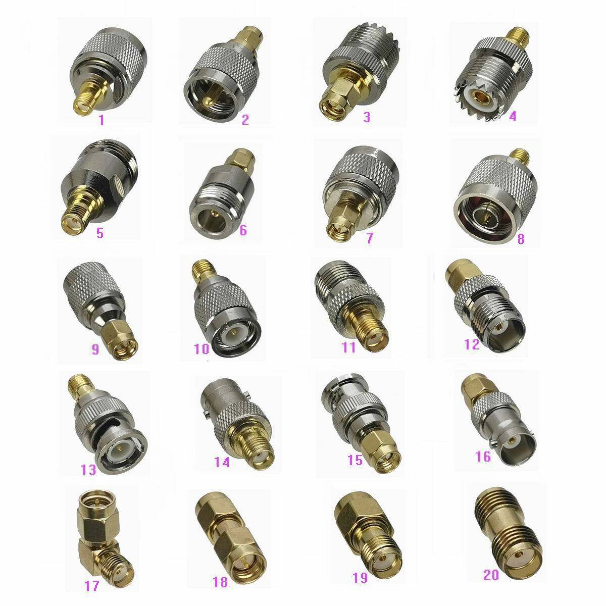 1pce Adapter SMA to UHF PL259 SO239/N/TNC/BNC/SMA Male & Female RF Connector