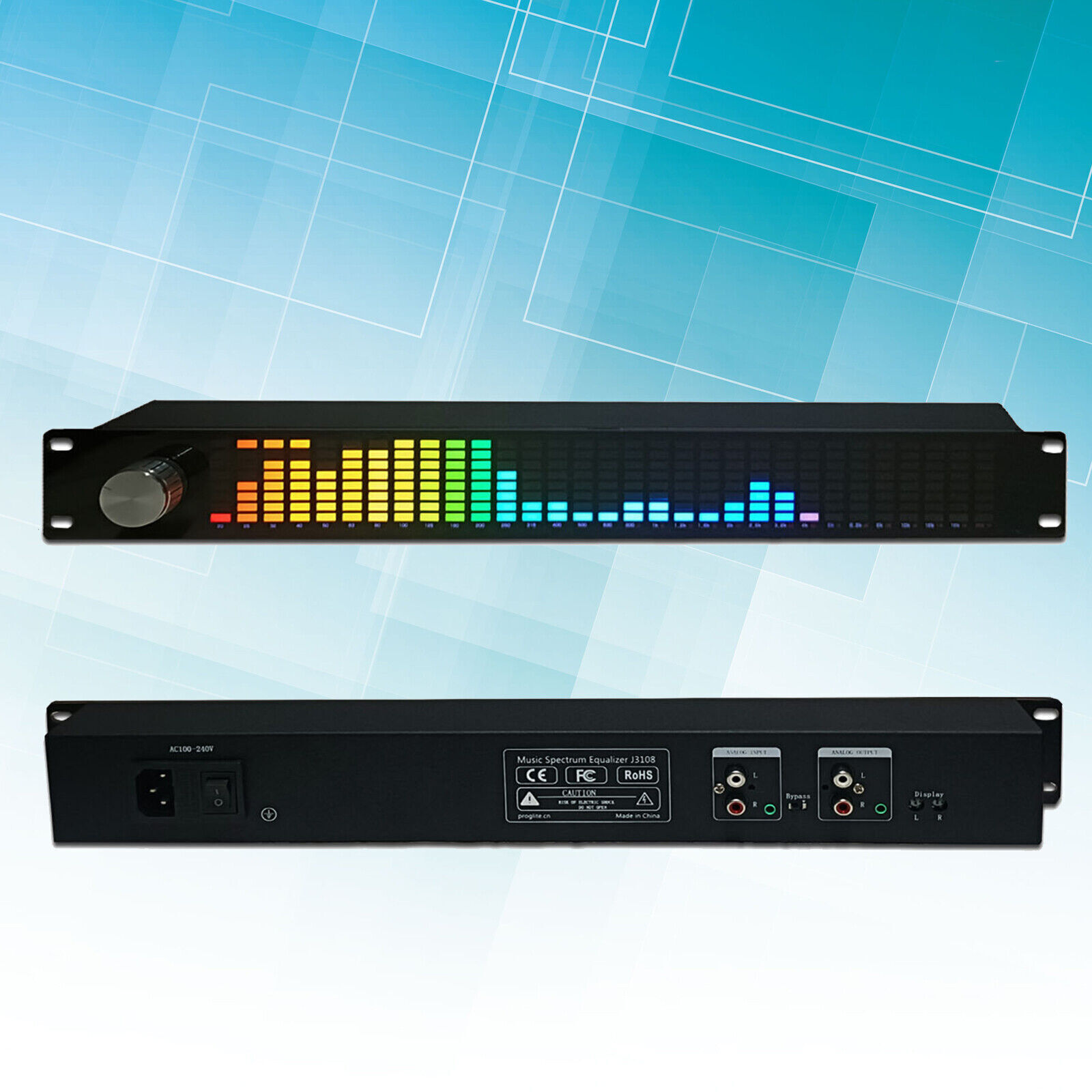 31Band Music Equalizer Digital Dual-Channel 15Band Home Audio Spectrum Analyzer